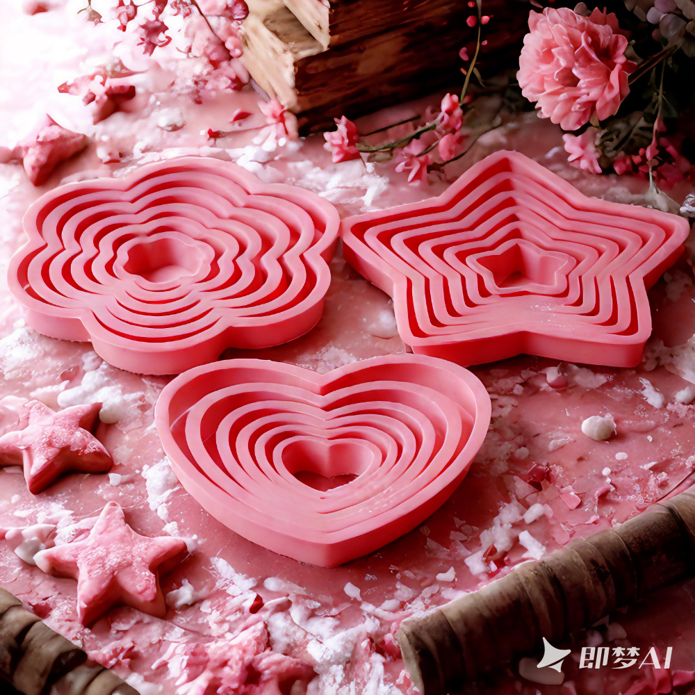 Kitchen Appliances Baking - 1set/3sets Pink Heart Star Flower Cookie