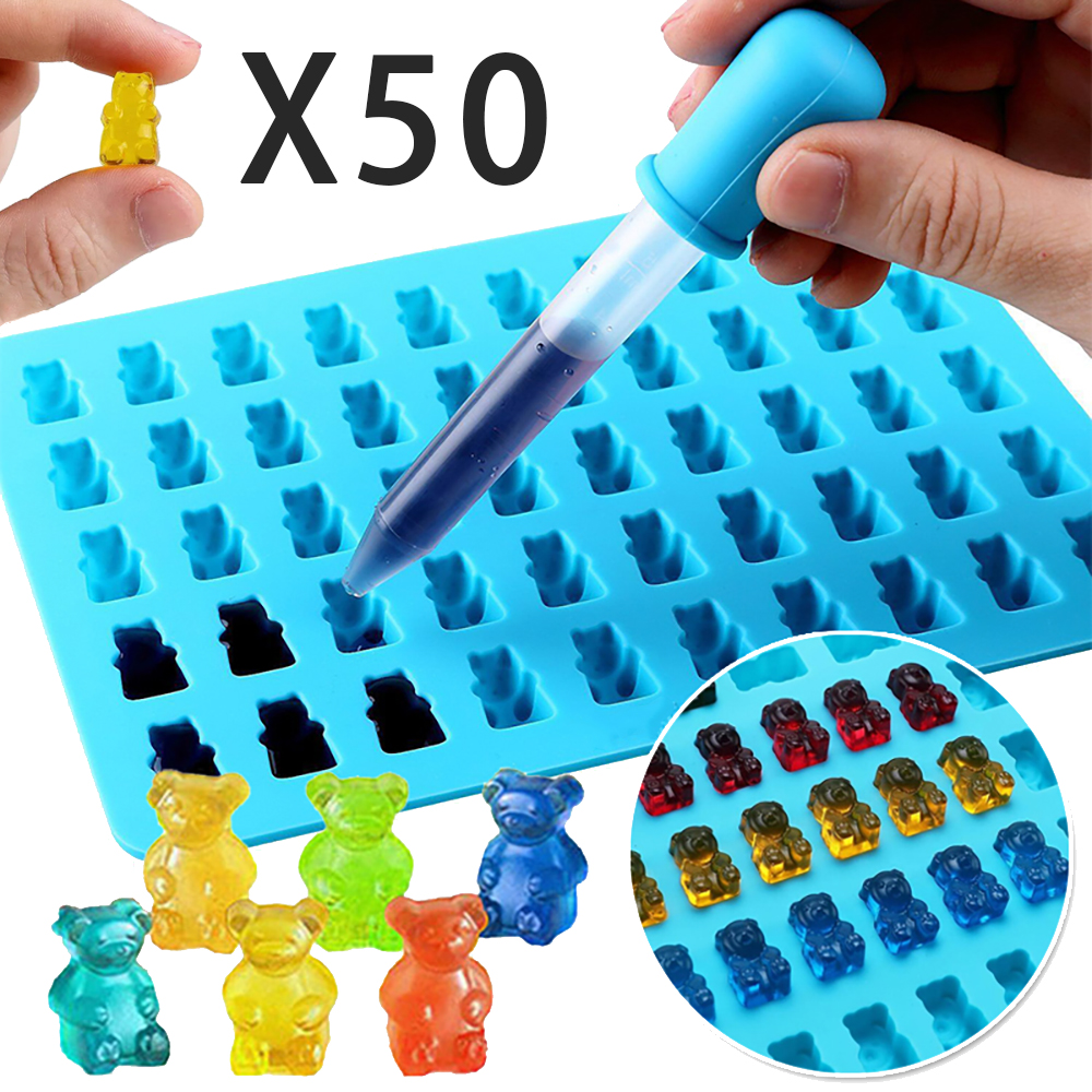 Kitchen Appliances Baking - 50Grids Gummy Bear Mold Silicone Bear
