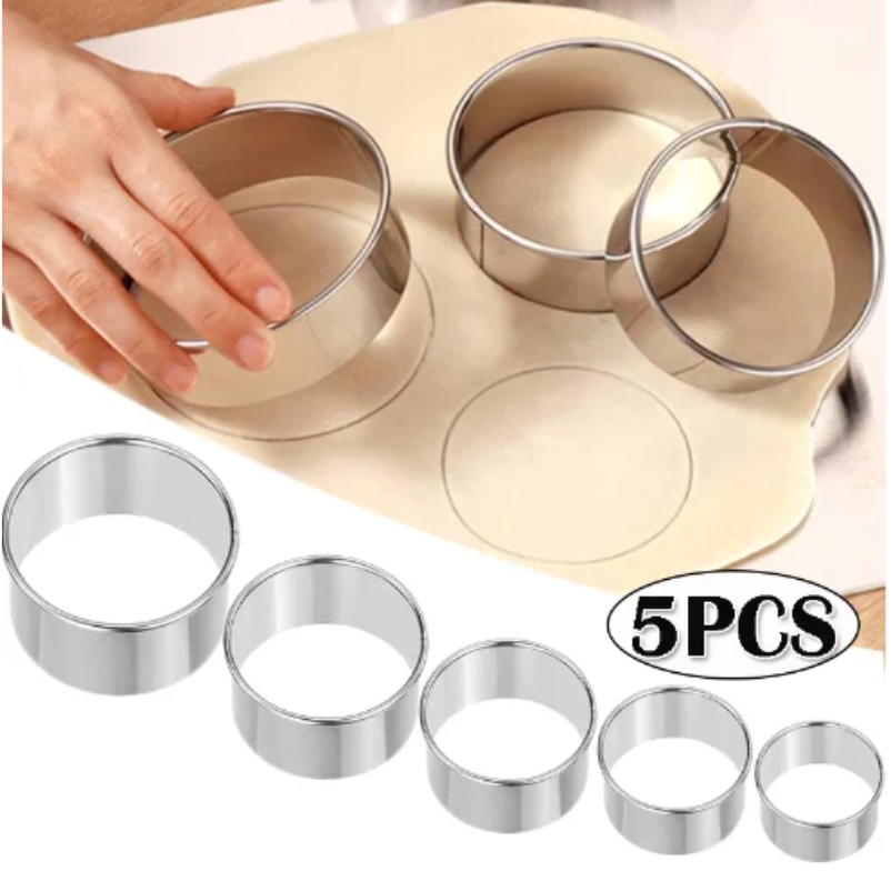 5PCS Round Stainless Steel Bis – Kitchen Appliances Baking Bewertung und Preis